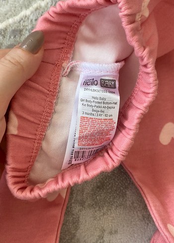 HelloBaby Kız Çocuk Pembe Desenli patikli alt