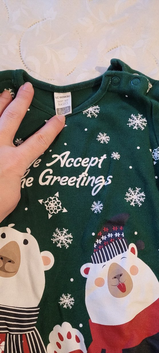 Yeşil Uzun Kollu Bebek Tulum - Görsel 3