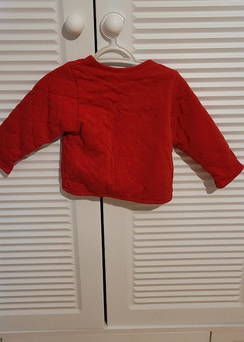 Düğmeli Bebek Kırmızı Ceket - Görsel 6