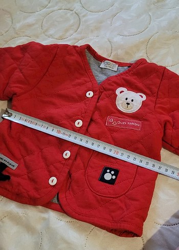 Düğmeli Bebek Kırmızı Ceket - Görsel 2