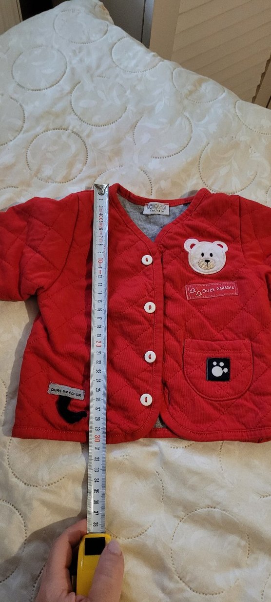 Düğmeli Bebek Kırmızı Ceket - Görsel 3