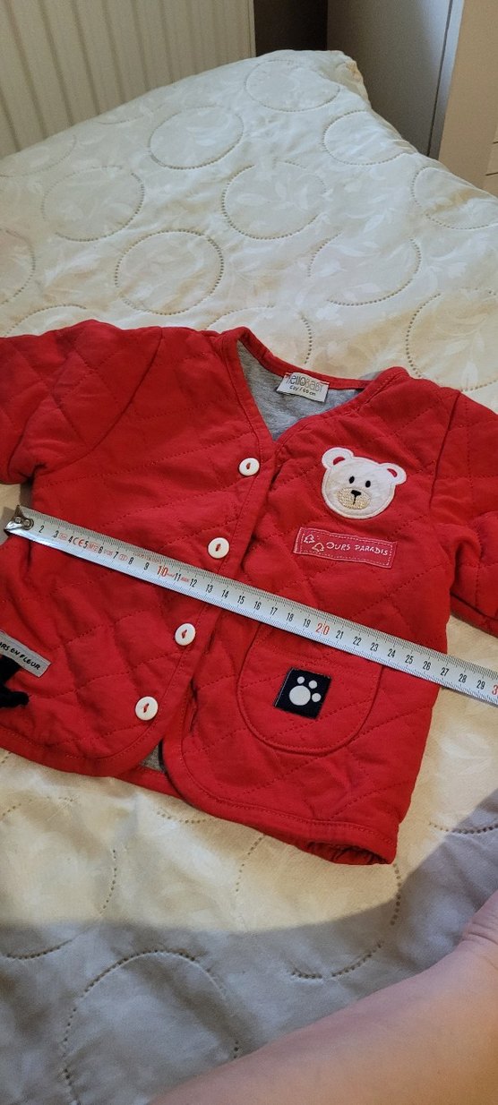 Düğmeli Bebek Kırmızı Ceket - Görsel 2