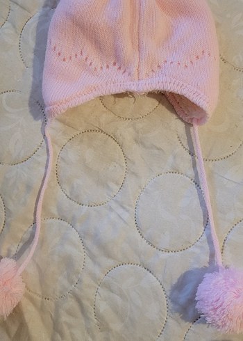 Nakışlı Pembe Örgü Çocuk Bere - Görsel 2