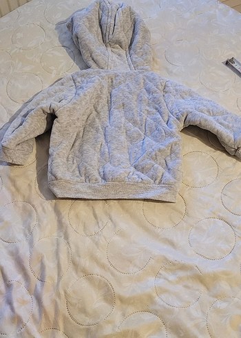 Kapüşonlu Gri Erkek Çocuk Mont - Görsel 4