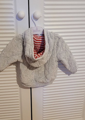 Kapüşonlu Gri Erkek Çocuk Mont - Görsel 2