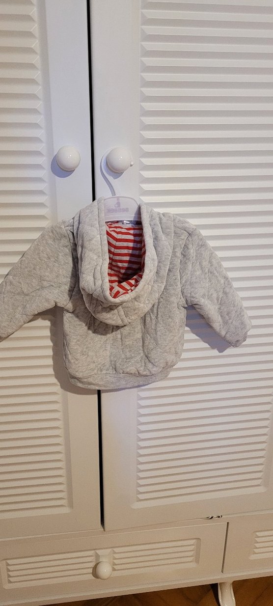 Kapüşonlu Gri Erkek Çocuk Mont - Görsel 2