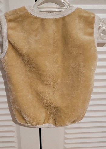 Kız Çocuk Bej Kürklü Polar Yelek - Görsel 2