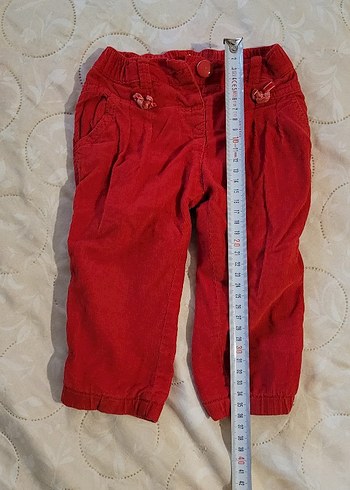 Kız Çocuk Kırmızı Süet Bol Kesim Pantolon - Görsel 4