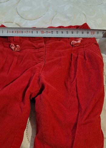 Kız Çocuk Kırmızı Süet Bol Kesim Pantolon - Görsel 3
