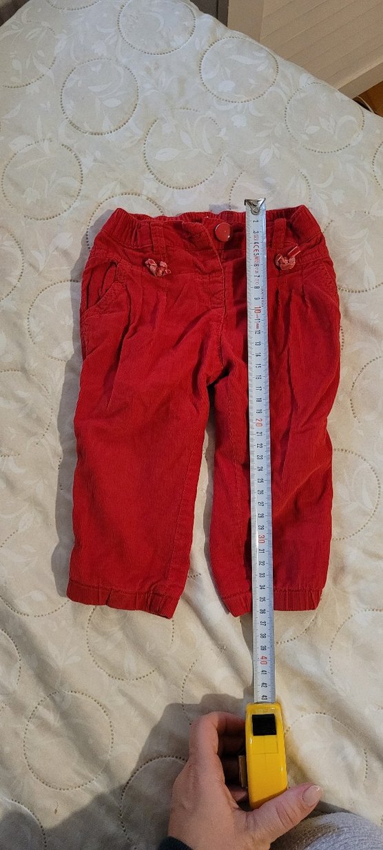 Kız Çocuk Kırmızı Süet Bol Kesim Pantolon - Görsel 4