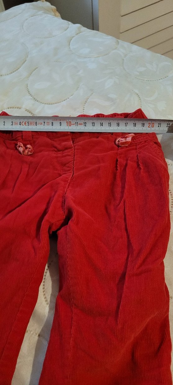 Kız Çocuk Kırmızı Süet Bol Kesim Pantolon - Görsel 3