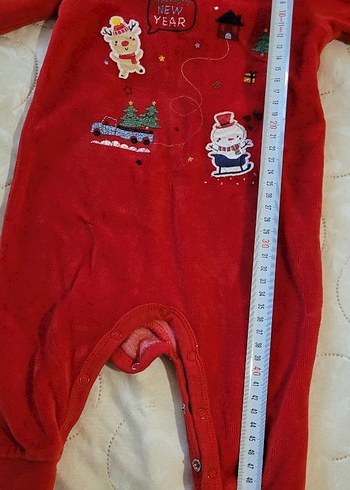 Nakışlı Kırmızı  Bebek Tulum - Görsel 3