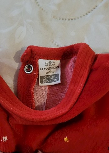 Nakışlı Kırmızı  Bebek Tulum - Görsel 4