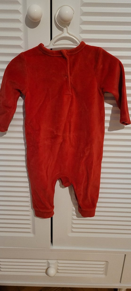 Nakışlı Kırmızı  Bebek Tulum - Görsel 5