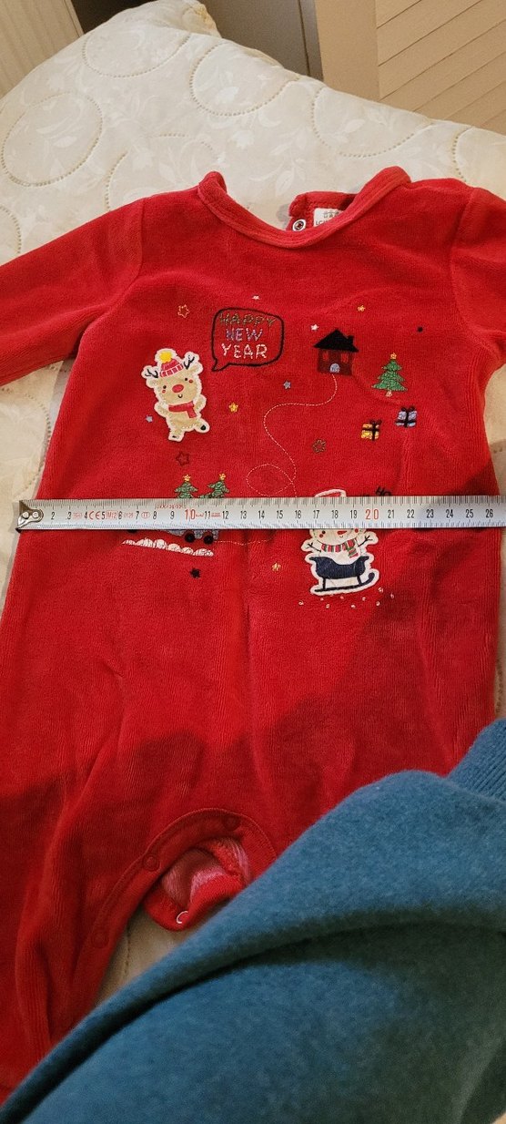 Nakışlı Kırmızı  Bebek Tulum - Görsel 2