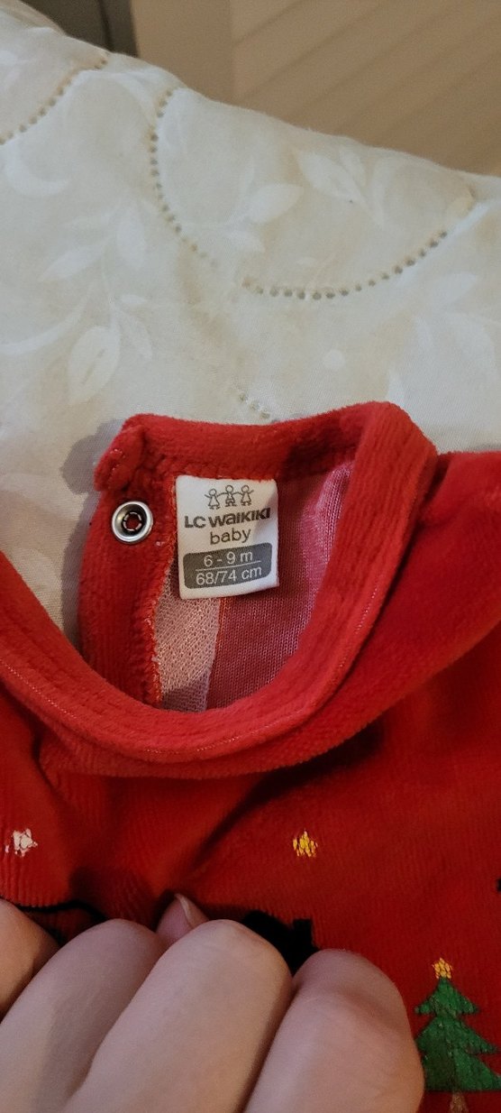 Nakışlı Kırmızı  Bebek Tulum - Görsel 4