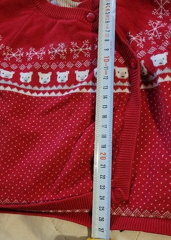 Kız Çocuk Kırmızı Örgü Hırka - Görsel 4