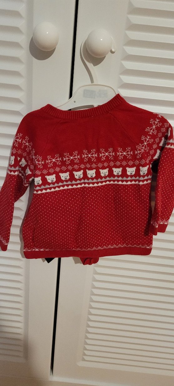 Kız Çocuk Kırmızı Örgü Hırka - Görsel 2