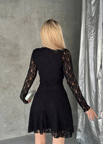 V yaka kısa abiye - Görsel 2