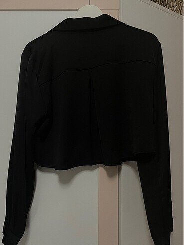 xl Beden siyah Renk Zara saten crop gömlek