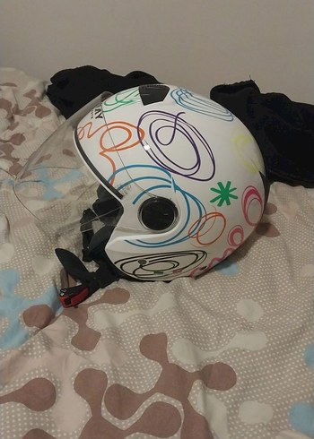 Beyaz Baskılı SWAY Motosiklet Kaskı - Görsel 2