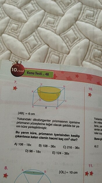  Beden 10. Sınıf matematik test kitabı