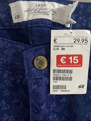 s Beden lacivert Renk H&M desenli jean