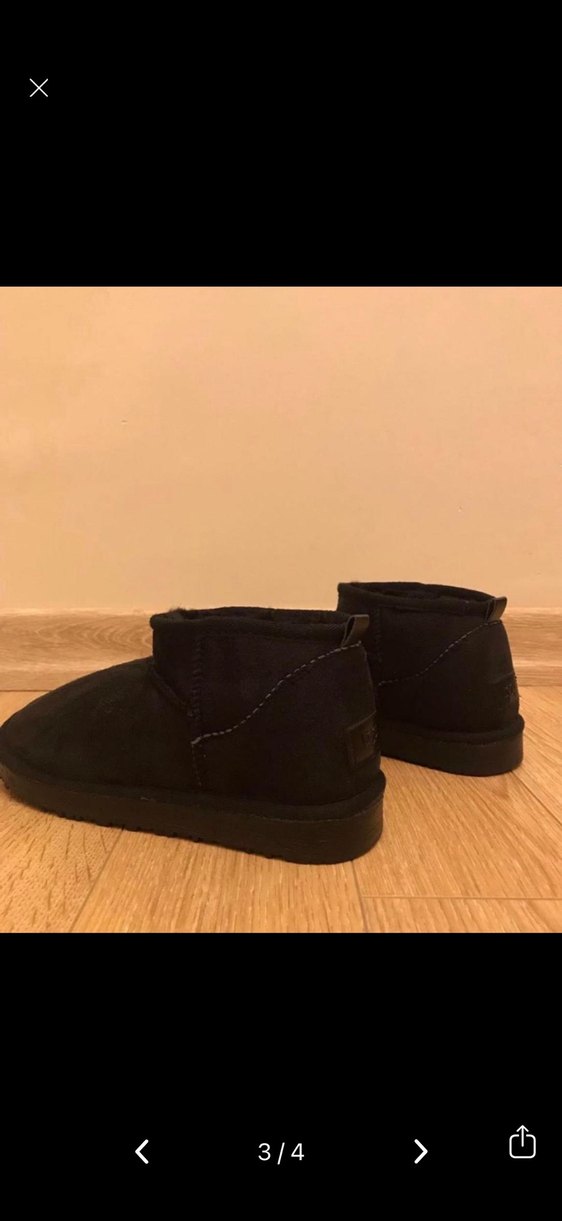 Siyah Süet Dolgu Topuk Kadın Bot replika ugg - Görsel 3