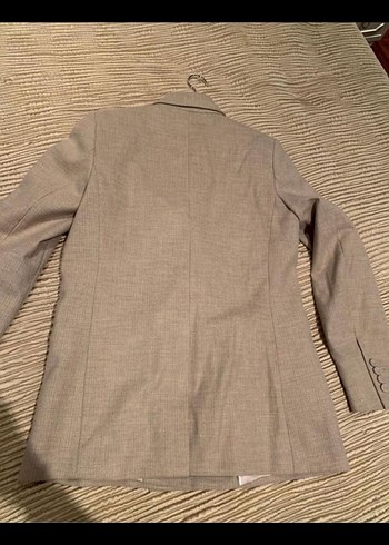 MANGO Bej Düğmeli Kadın Keten Blazer Ceket - Görsel 2