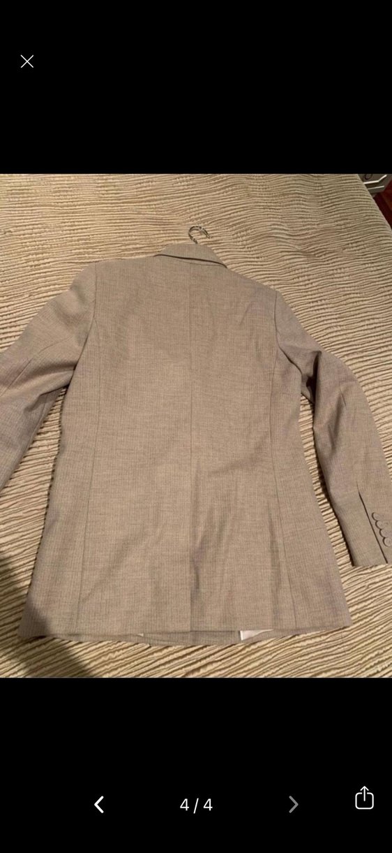 MANGO Bej Düğmeli Kadın Keten Blazer Ceket - Görsel 2