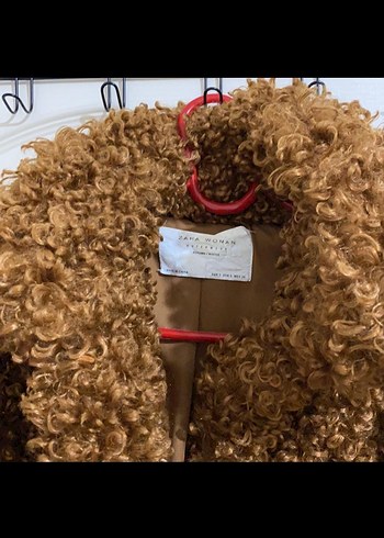 ZARA Kahverengi Kürklü Midi Kadın Yün Ceket - Görsel 5