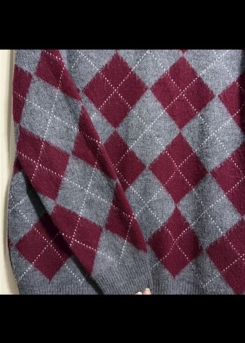 ADDAX Gri Düğmeli Polo Yaka Triko Kazak - Görsel 4