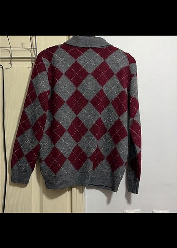 ADDAX Gri Düğmeli Polo Yaka Triko Kazak - Görsel 3