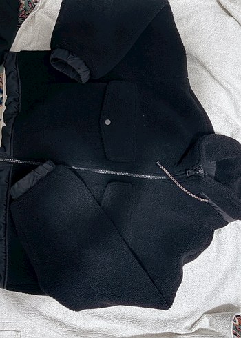 ZARA Siyah Fermuarlı Kadın Polar Ceket - Görsel 8