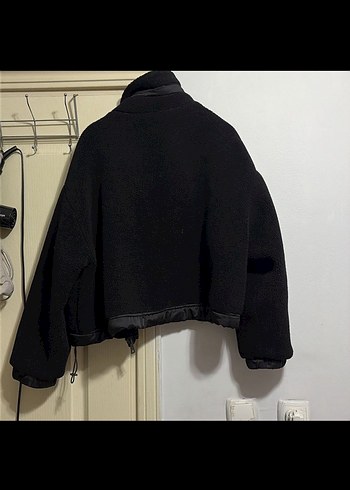 ZARA Siyah Fermuarlı Kadın Polar Ceket - Görsel 2