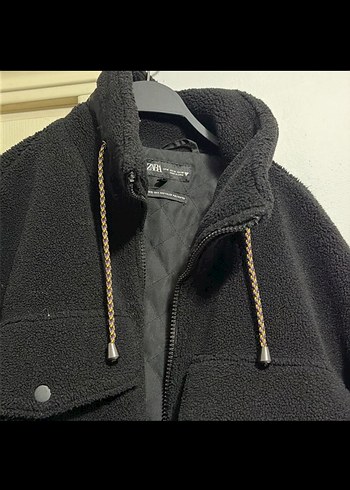 ZARA Siyah Fermuarlı Kadın Polar Ceket - Görsel 3
