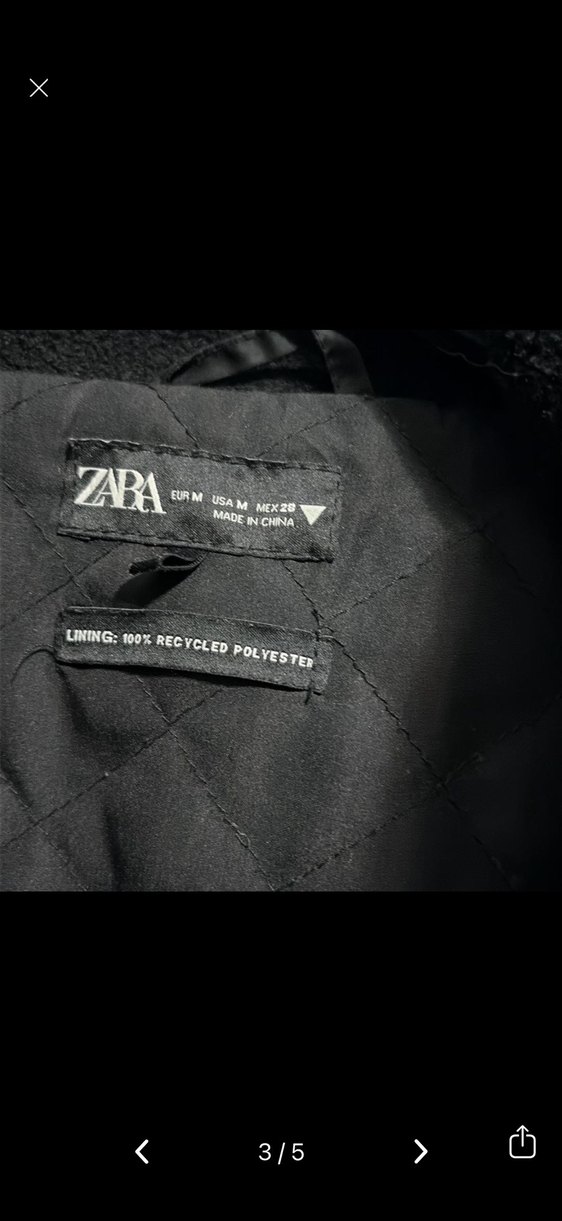 ZARA Siyah Fermuarlı Kadın Polar Ceket - Görsel 4