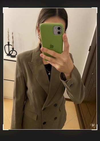 Bej Süet Düğmeli Kadın Blazer Ceket - Görsel 2