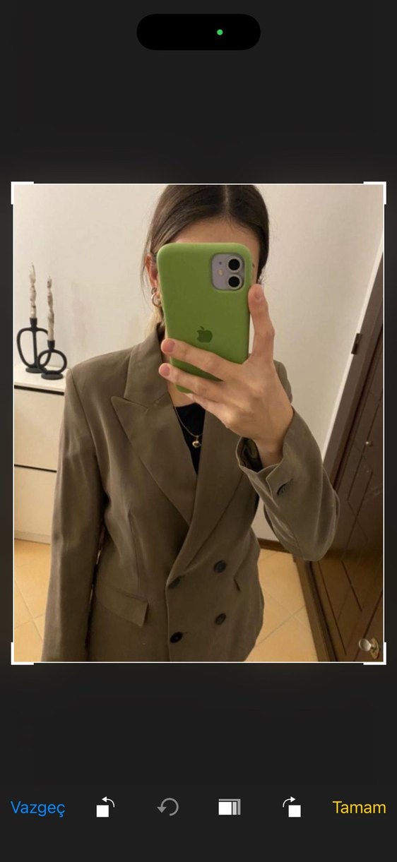 Bej Süet Düğmeli Kadın Blazer Ceket - Görsel 2