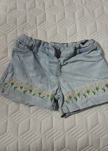 LC Waikiki Acik Mavi Cicekli Denim Sort