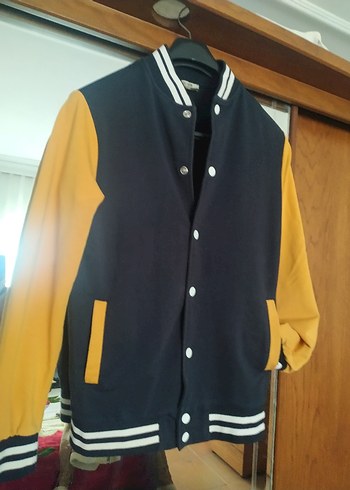 Sarı Kollu Lacivert Erkek Çocuk Ceket - Görsel 2