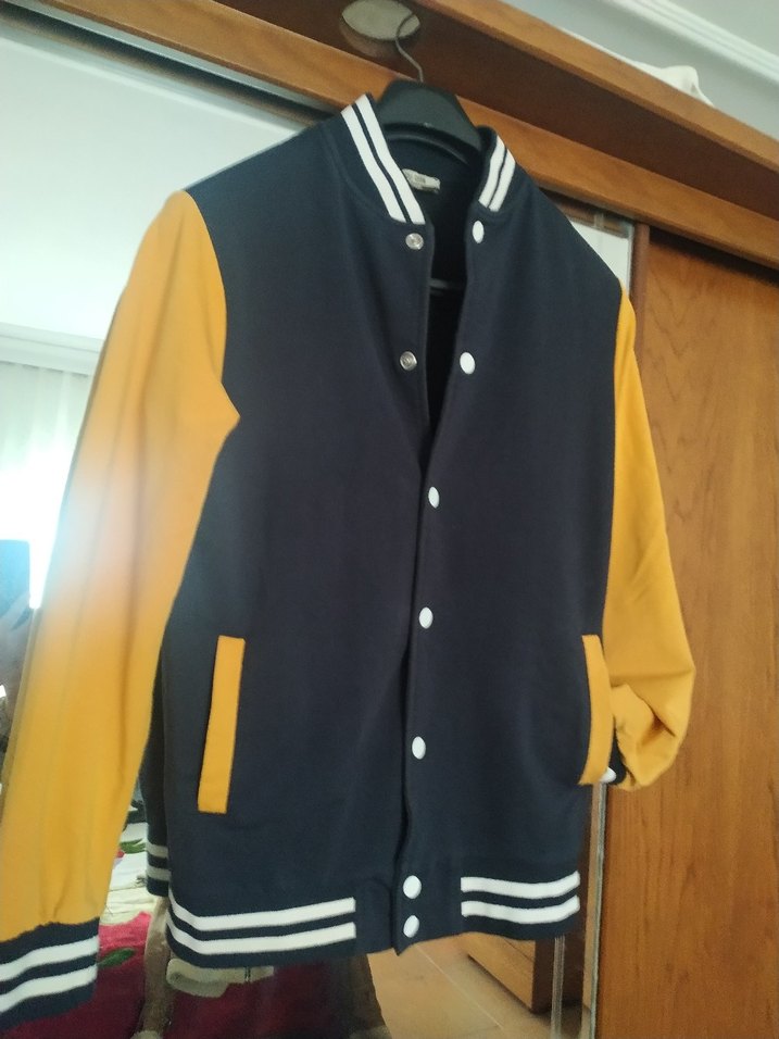 Sarı Kollu Lacivert Erkek Çocuk Ceket - Görsel 2