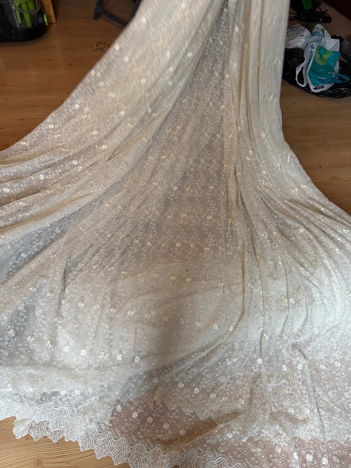 İşlemeli Beyaz Bohem Perde - Görsel 5