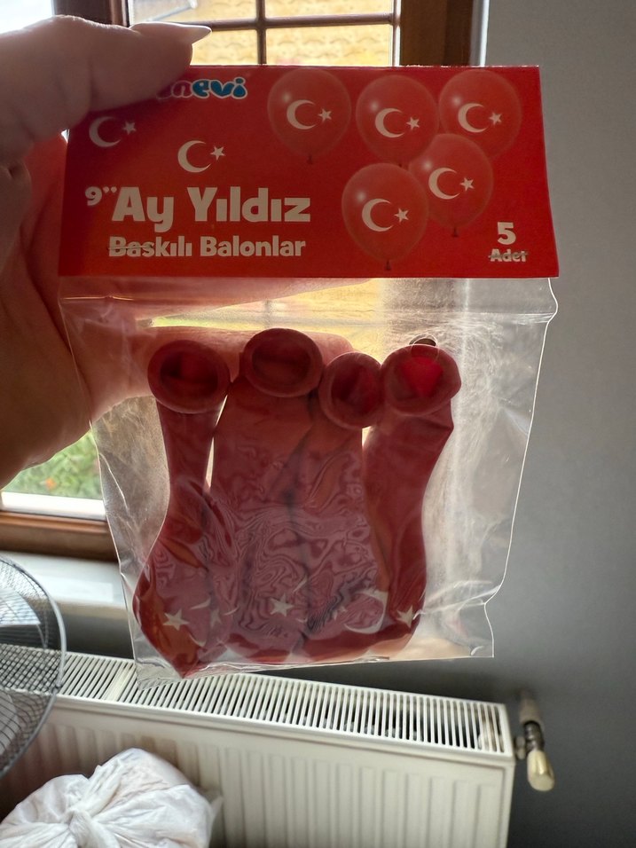 Kırmızı Ay Yıldız Baskılı Balonlar - Görsel 2