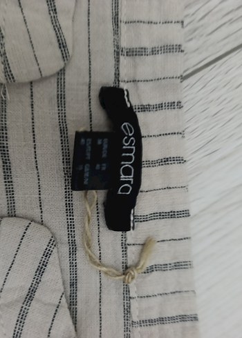 Bej Çizgili lcw Keten elbise - Görsel 3