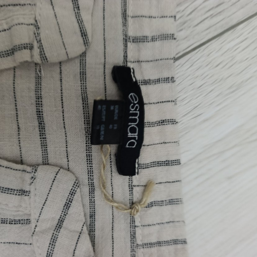 Bej Çizgili lcw Keten elbise - Görsel 3