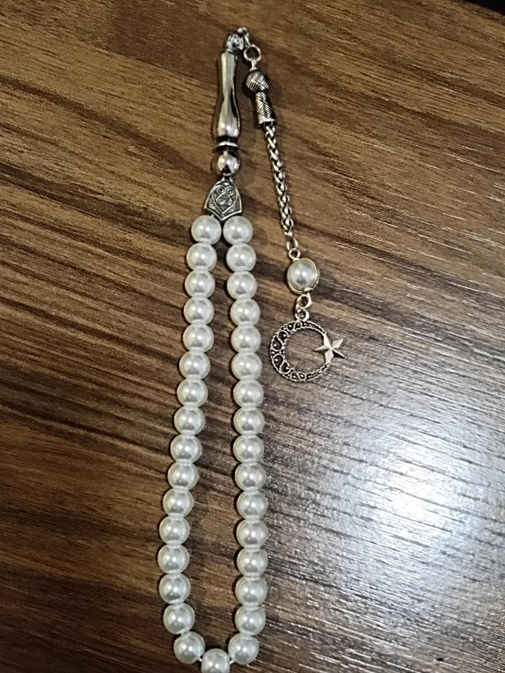 Gümüş Kaplama İnci Tesbih - Görsel 2