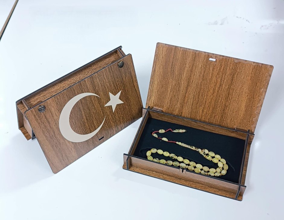 Ahşap Gömme Tesbih Kutusu - Görsel 4
