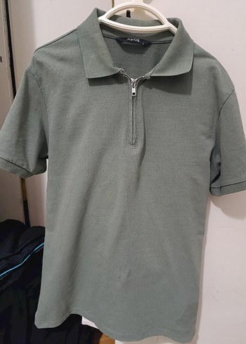 Fermuarlı Gri Erkek Polo Tişört