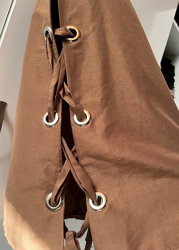 Fahhar kuşgözü baglamalı Kahverengi süveter - Görsel 3